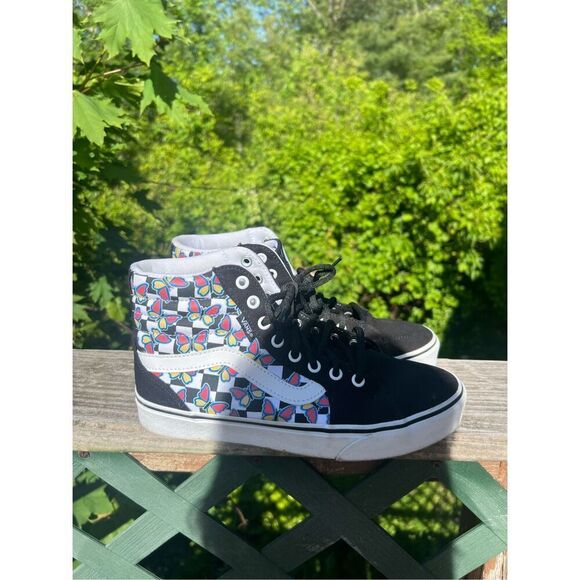 VANS FILLMORE HI WOMENS BUTTERFLY CHECKRBRD MULTI COLOR SIZE 8.5 - Picture 2 of 9